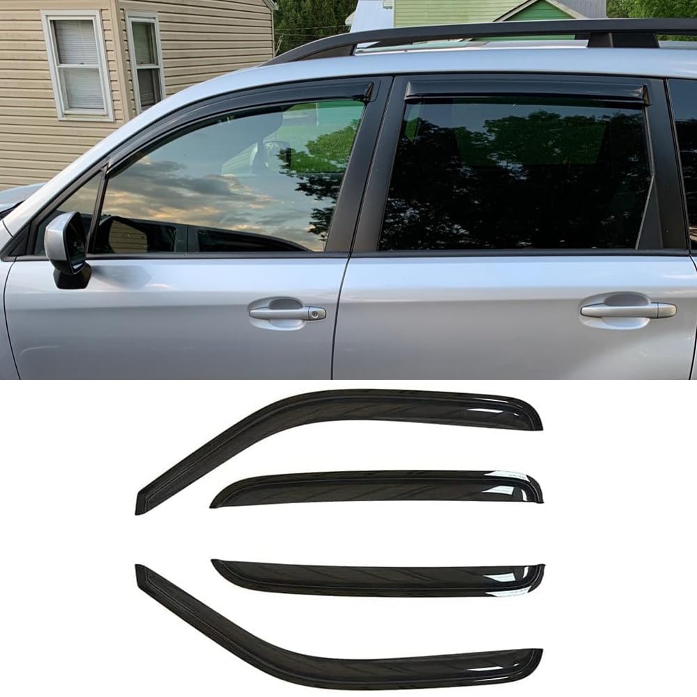 SUB27 Sunproof Waterproof Side Window Wind Deflector, 4pcs Protective Replacements Rain Guards Set, Window Visor fit for 2019-2023 Subaru Forester
