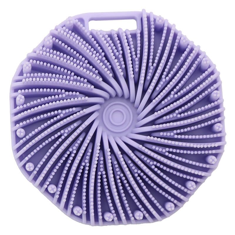 WETANG Silicone Body ScrubberExfoliating Body Scrubbers for use in Shower Silicone Body Brush for Showering and Anti-Slippery Handles for All Skin Types (Purple)