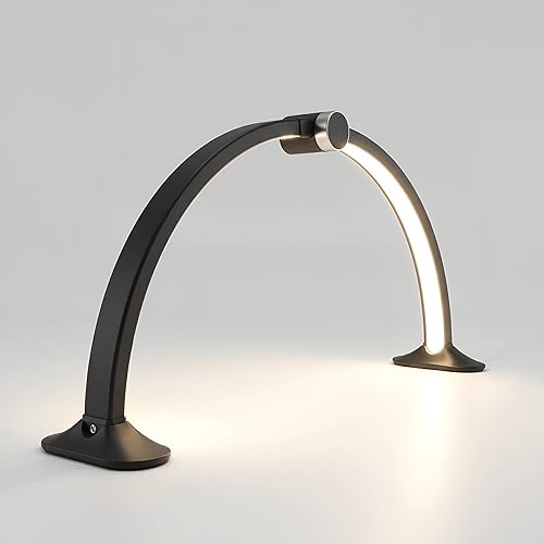 Miniatura 14 de Neatfi Lámpara de mesa con brazo oscilante de media luna, 2500 lúmenes, atenuación CCT, 5 modos de luz, iluminación LED profesional para