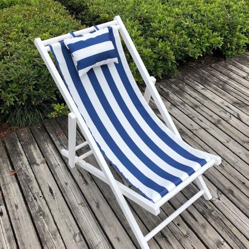 Bunt gestreifter Strandkorb – faltbarer Hartholz-Loungesessel mit...