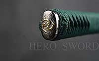 Vista 4 de HERO SWORD Hecho a mano Naginata Combat Damasco Doblado Acero Japonés Samurai Espada Espada Espada Espiga Completa Hoja Muy Afilada