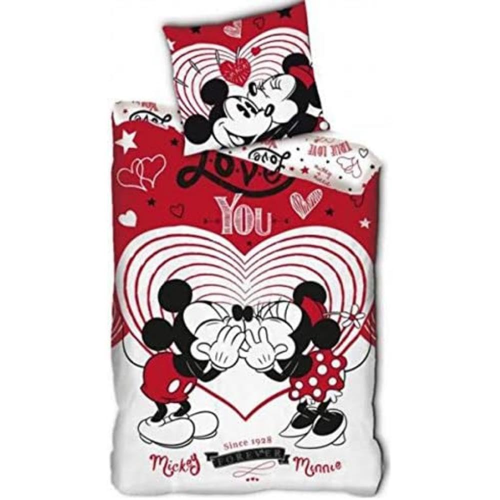 Difuzed Aymax Minnie Disney Parure de Lit - Housse de Couette 1 Place, Cranberry, Extra Large AYMAX S.​P.​R.​L