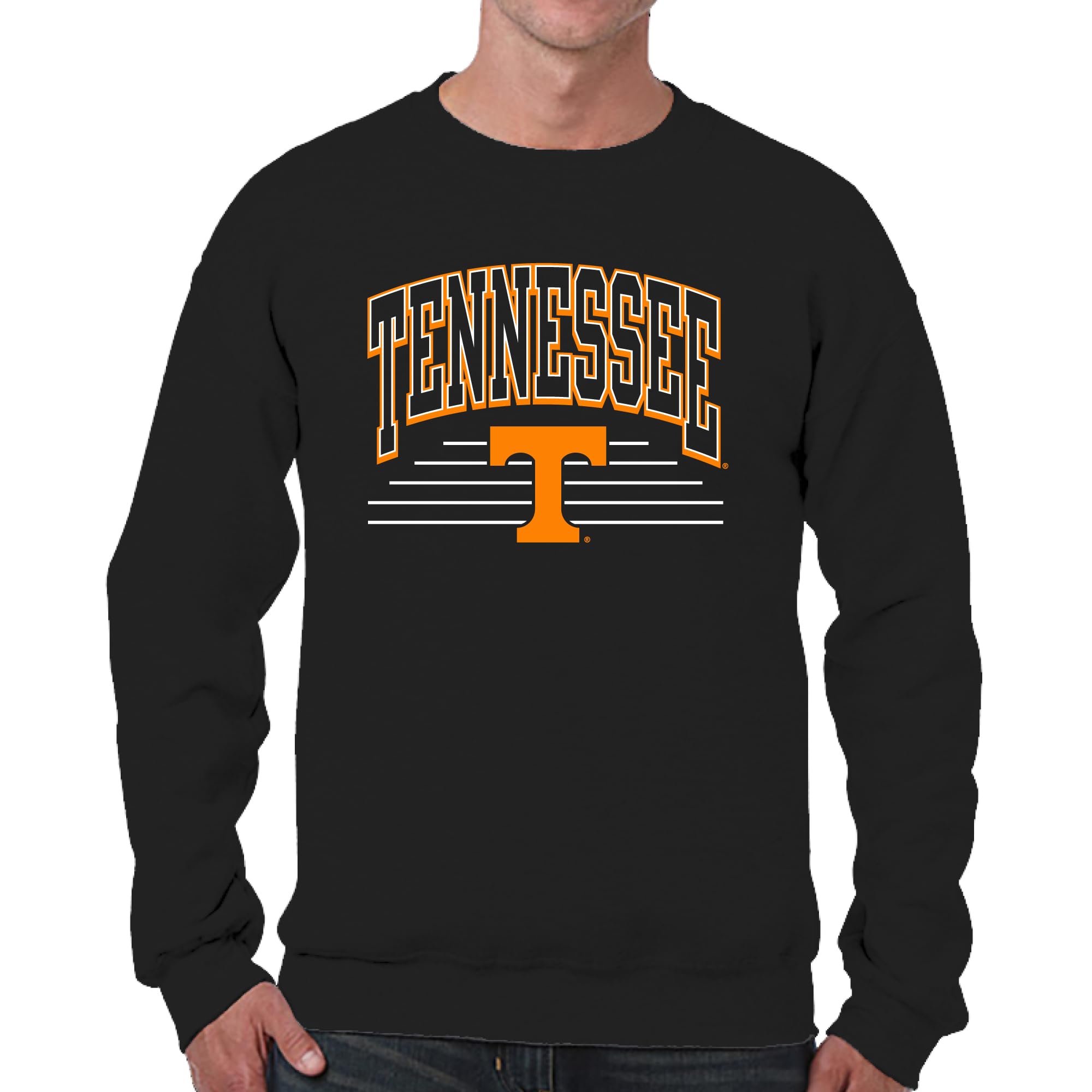 Campus Colors NCAA Adult Unisex Overtime Classics Crewneck Fleece Sweatshirt, Cozy Cotton Poly Blend, Timeless Design, Black, Medium โ image 1