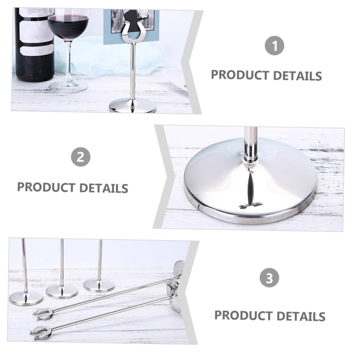 COLLBATH 1pc U-shaped Seat Card Table Card Holder Place Holder Ordering Cards Stand Menu Seats Holder Table Number Clip Banquet Table Cards Holder Table Menu Holder Silver Stainless Steel