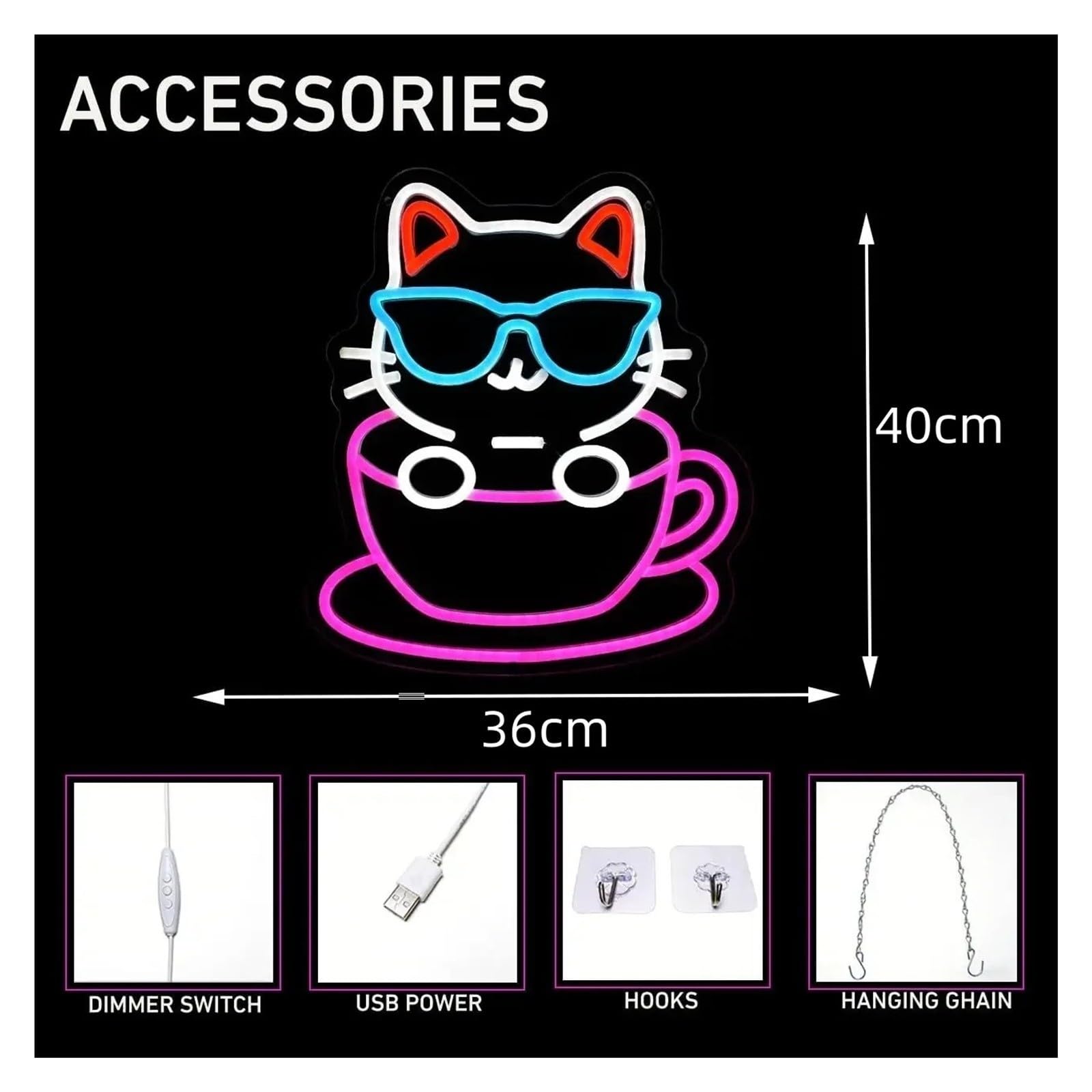 Insegna al Neon Insegna Al Neon Del Gatto Boba