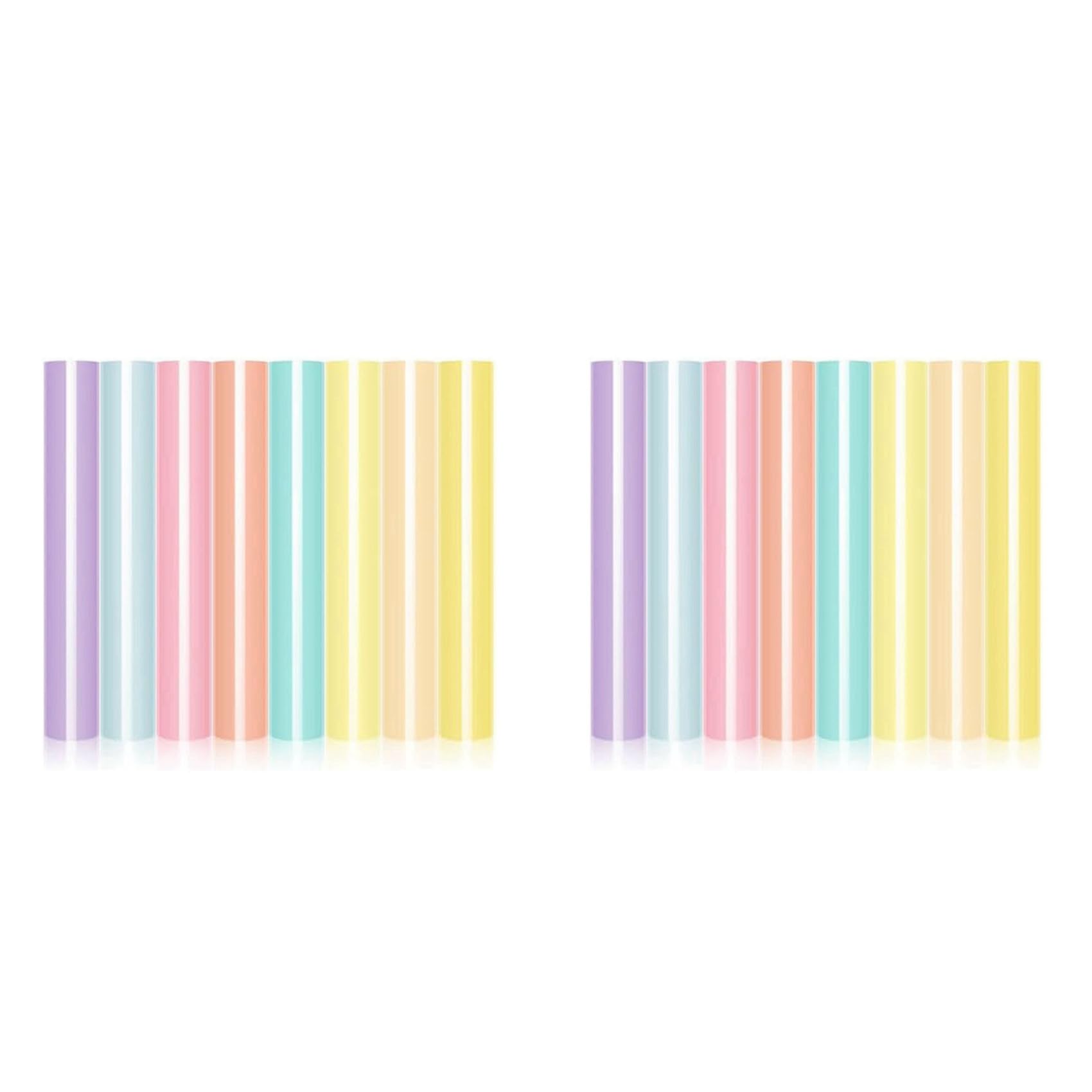 Jnchdghwa As Shown Pastel Iron-On Vinyl Bohemian Heat Transfer Vinyl Set, 16 Pastel Htvs For T-Shirts, Apparel, Easy To Cut & Weed