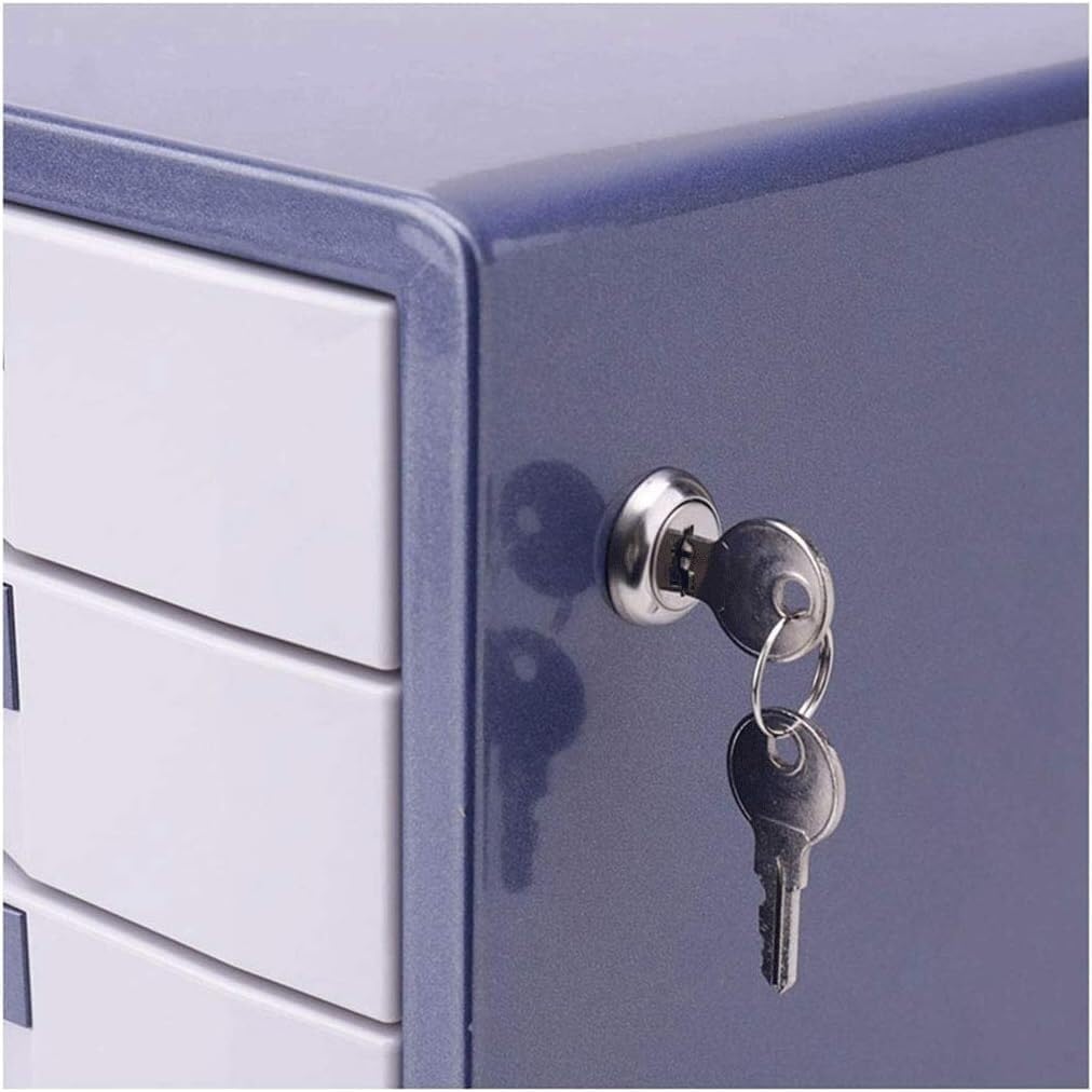 Schedario con serratura, cassetto grigio da scrivania, 30 x 35 x 30,8 cm, soluzione di archiviazione sicura per file manager, per casa e ufficio, design salvaspazio elegante e funzionale