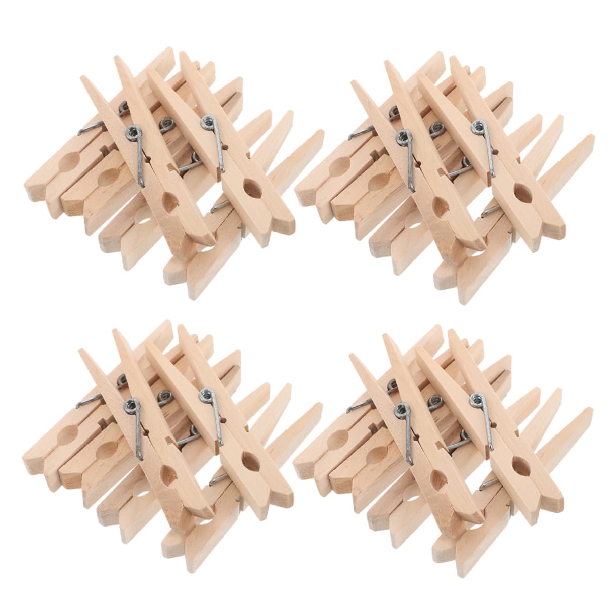 Mikikit 150 Pezzi Mollette Piccole in Legno Beige, Multiuso per Bucato Design Compatto e Portatile, Clip Antivento per Calze e Pantaloni, Accessori Essenziali per Casa