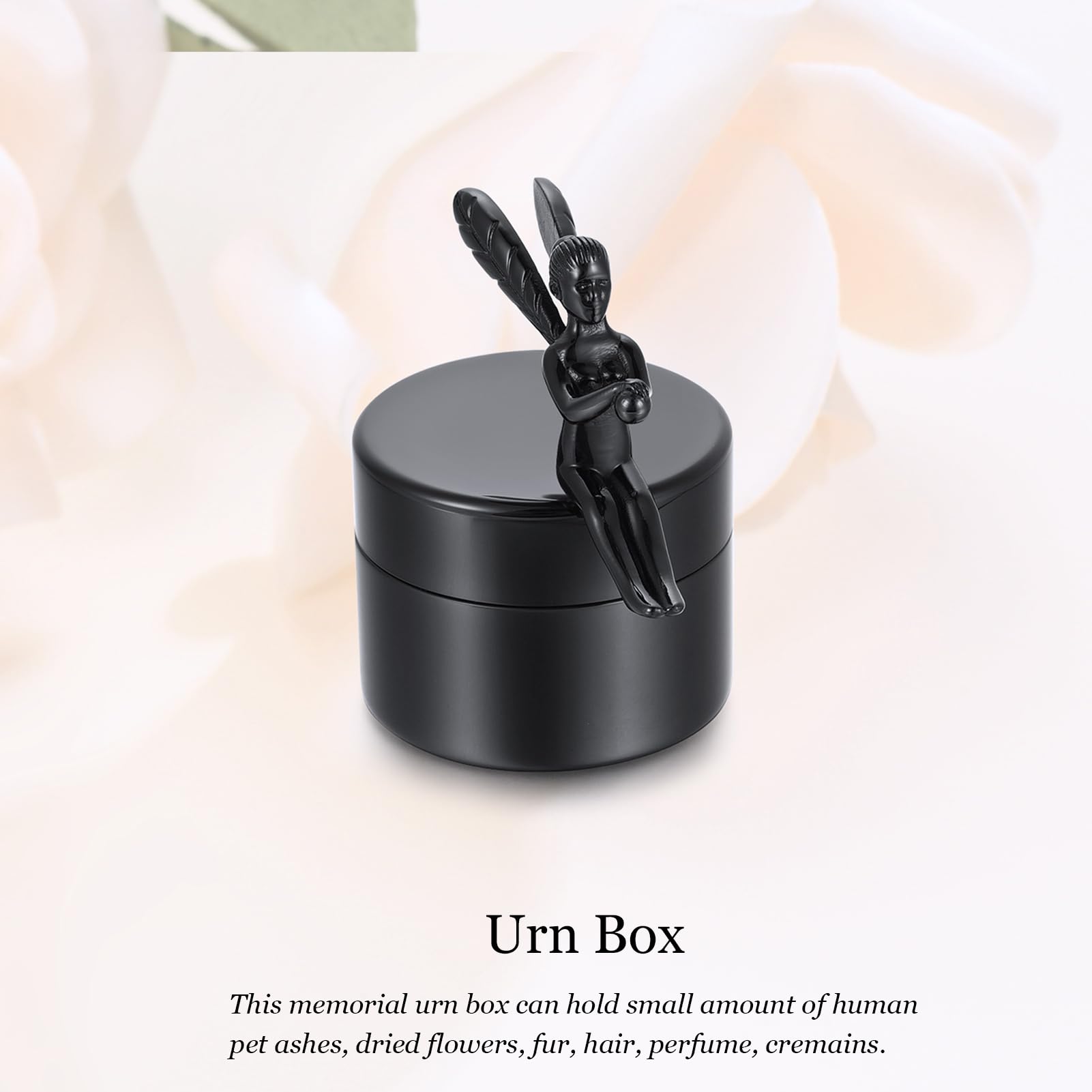 Minicremation Urna pequeña para cenizas humanas, hermosas urnas mini compartidas con exquisita caja de almacenamiento de cremación Keepsake Memorial y cenizas para seres queridos (G010-Black)