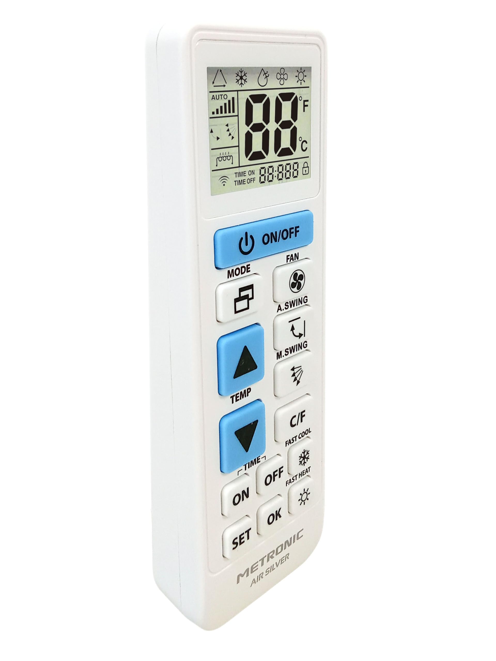 Metronic 495348 - Uniwersalny pilot do klimatyzacji, uniwersalny pilot klimatyzacji, automatyczne wyszukiwanie lub według modelu, timer, 5 trybów pracy, biały