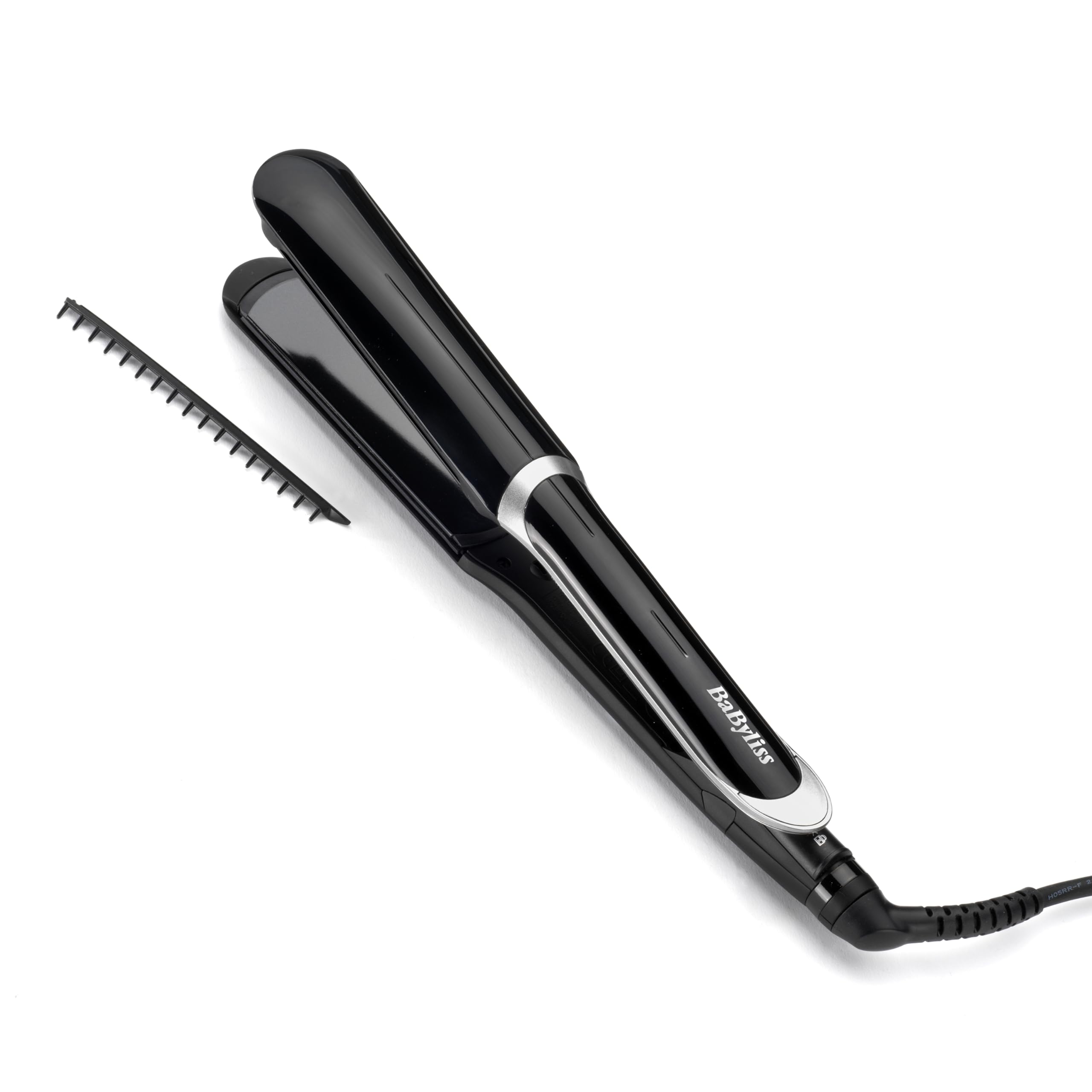 BaByliss Plancha de Pelo Smooth Pro Wide - Placas de cerámica para deslizamientos suaves, Placa ancha de 35 mm para cabello largo/grueso, Calentamiento rápido, 5 ajustes de Calor, Hasta 235°C, ST397E