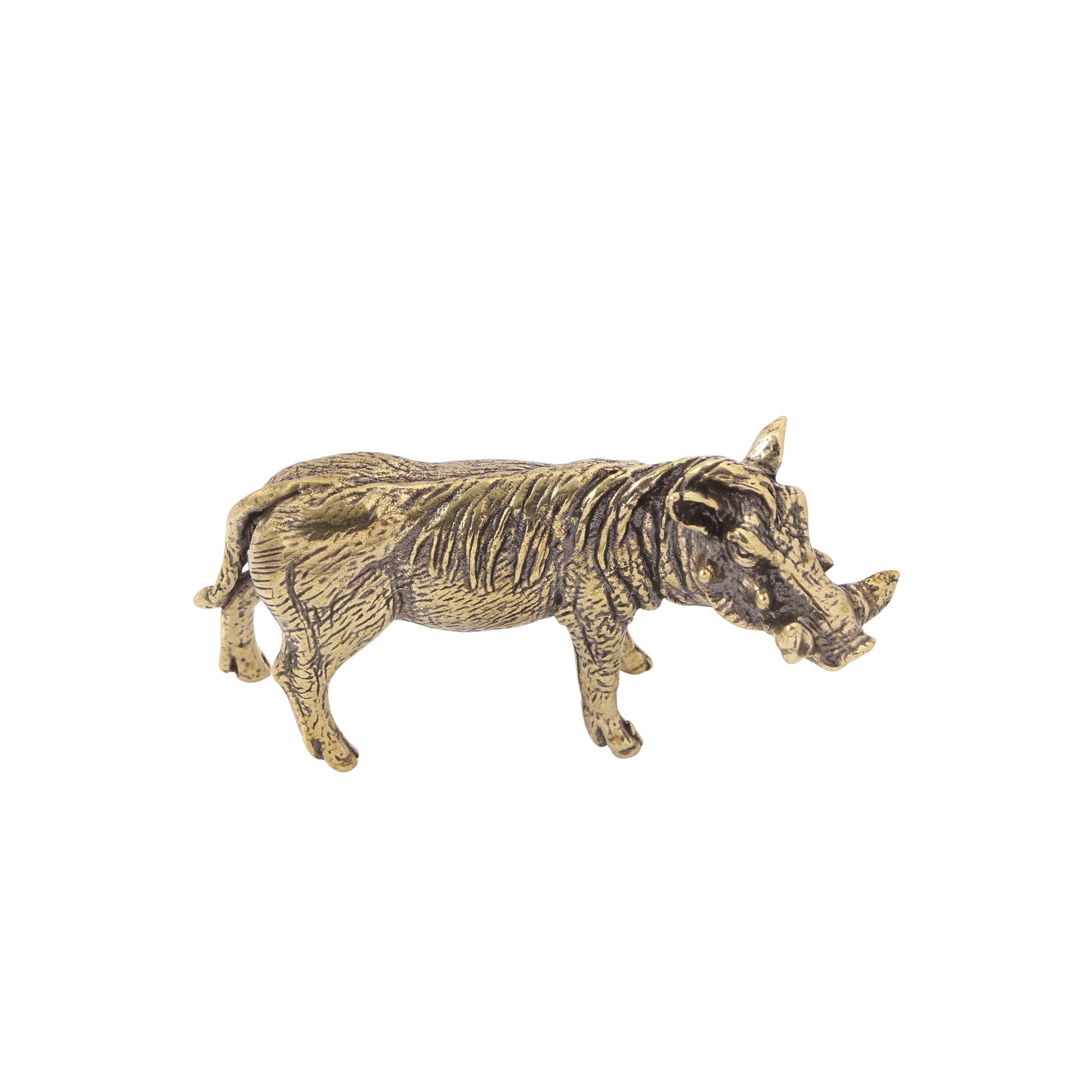 NGDFGR Brass Wild Boar Figurines,Metal Animal Pig Statue Sculpture Desktop Ornament Home Bonsai Micro Landscape Decor Accessories