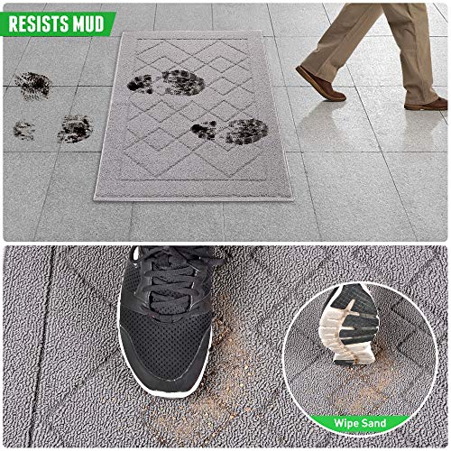 Indoor Doormat Absorbent Front Door Mat Rubber Backing Non Slip Door Mats Inside Dirt Trapper Mats Entrance Front Door Rug Shoes Mat Machine Washable Carpet - 24