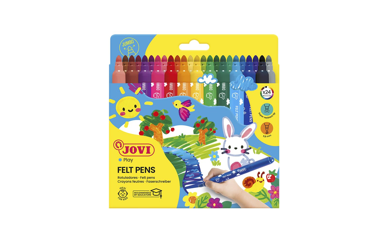 Jovi - Rotuladores Maxi de colores surtidos, 24 unidades, multicolor (1724)