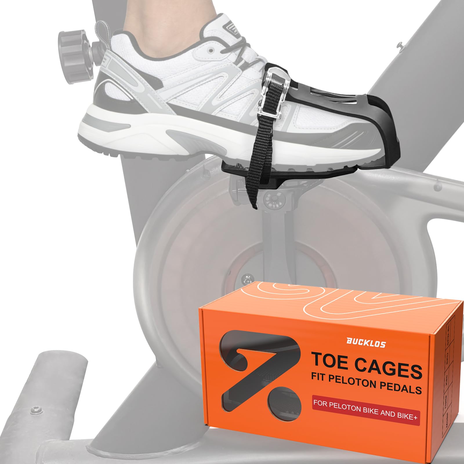 AEYINO Toe Caged adapters for Peloton Bike + - Pedals,Convert Delta to Toe Cages Pedal with Strap Ride with Sneakers,Indoor Exercise Bike Accessories for Friends, Family, Spin Class
