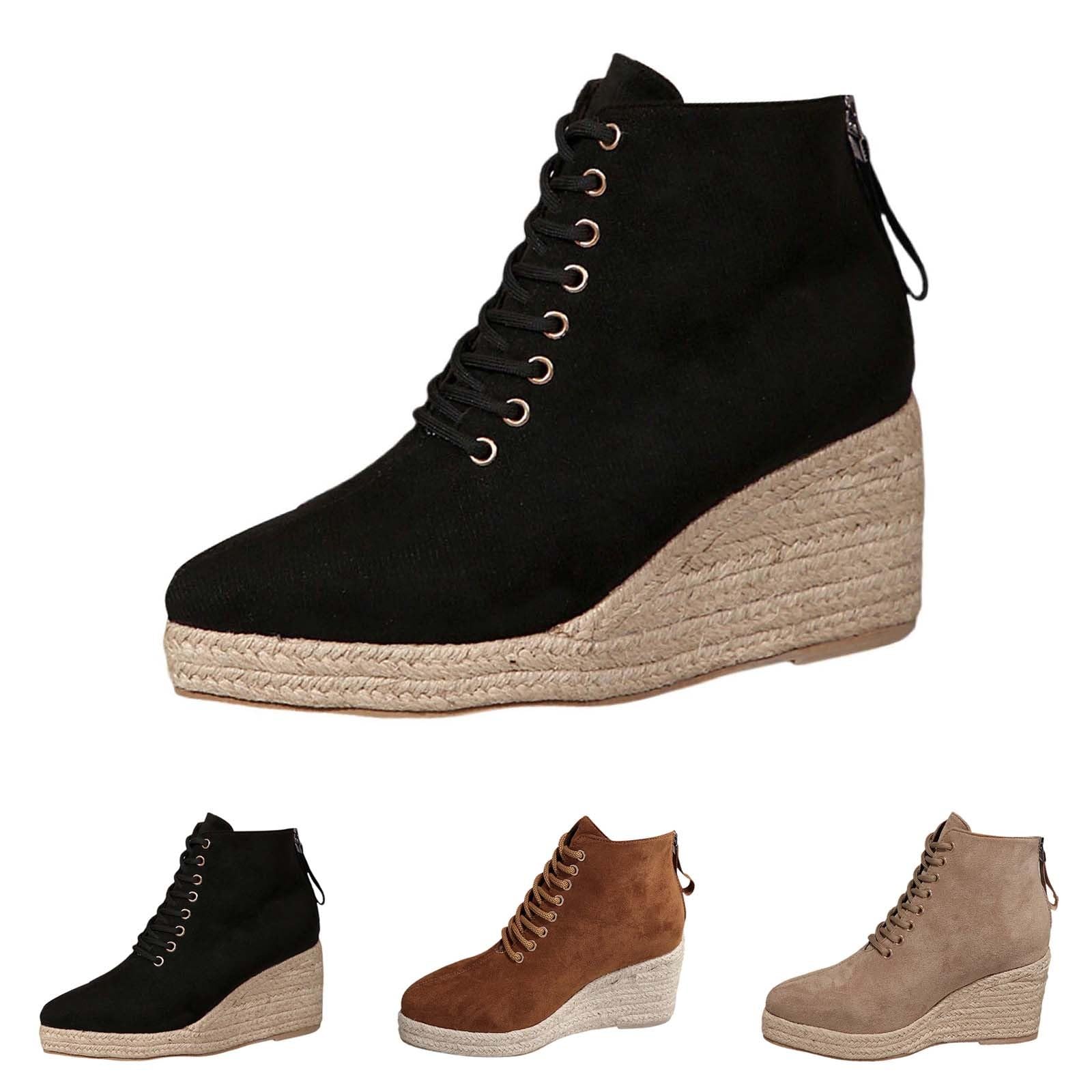 Botas cortas para mujer con tacón oblicuo, botas cortas casuales con tacón con cremallera, botas cortas de caña media alta Zapatos de mujer Zapatos de tacón Negro Elegante