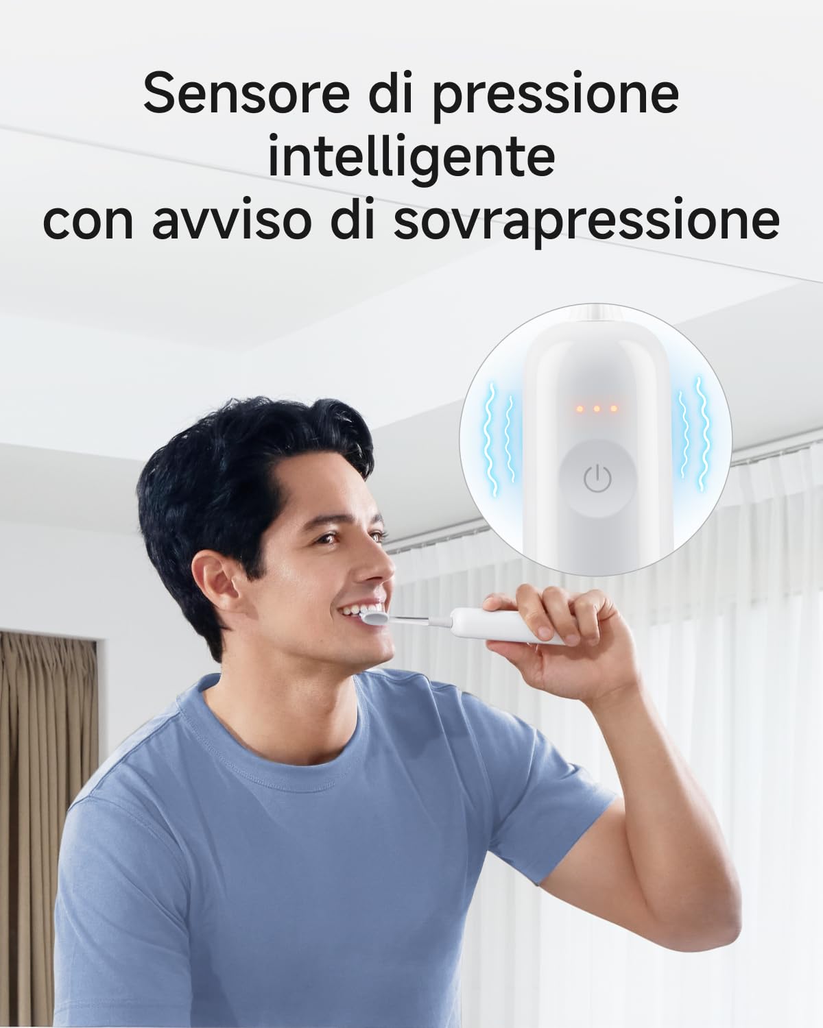 Laifen Wave Pro Spazzolino Elettrico Sonico per Adulti – Spazzolino Sonico con Oscillazioni a 60°, App Intelligente, Batteria da 70 Giorni, 2 Testine, Impermeabile IPX8 (ABS Bianco)