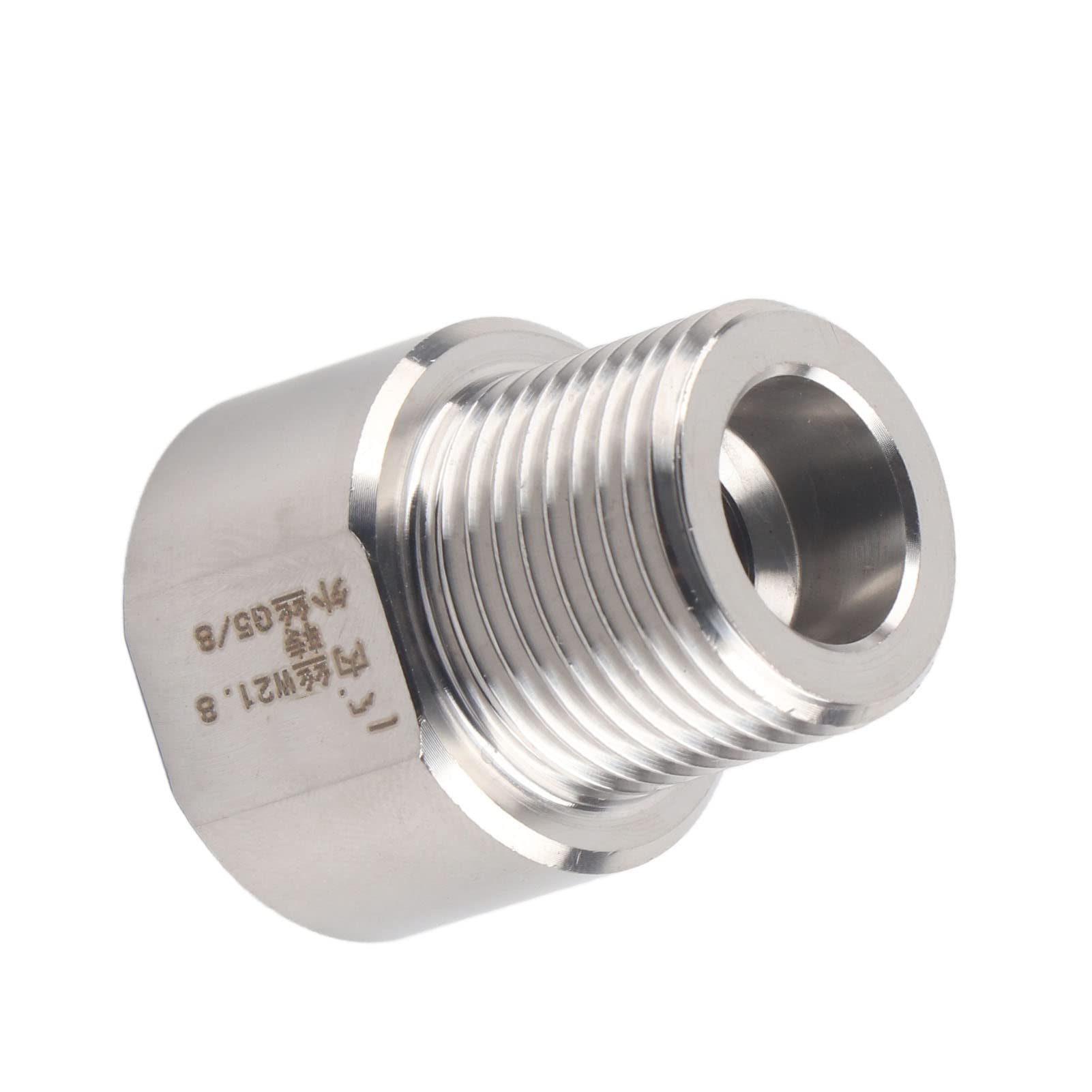 Aluminiowy zawór adaptera cylindra CO2 W21,8 do G5/8 do konwersji imperialnej, kompatybilny regulator CO2 do systemów napojów, piwowarstwa domowego i zastosowań gazowych (W21.8 do G5/8)