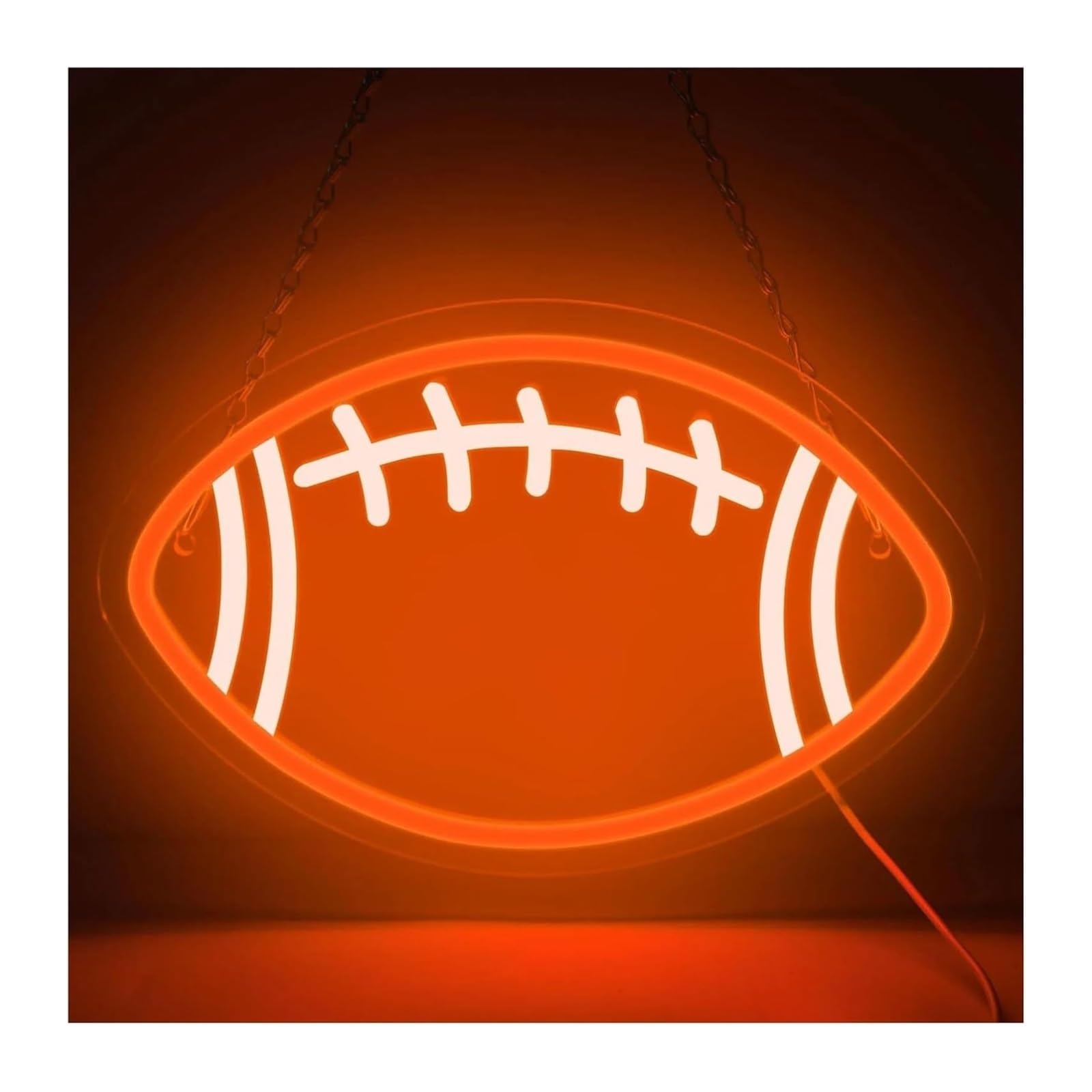 Generico Per insegne al neon Decorazione per feste Rugby per Forma di calcio LED(Arancia)