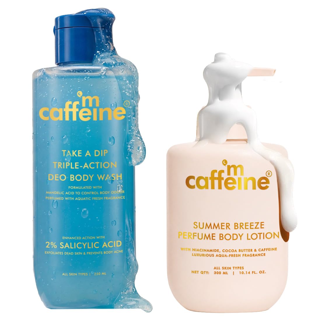 mCaffeine Summer Freshness Duo | 3-in-1 Perfume Body Wash | Odour Control for upto 6 Hours | Aqua Fresh Fragrance | 2% Salicylic Acid for Smooth Skin | Summer Breeze Perfume Body Lotion | Lightweight-image-31