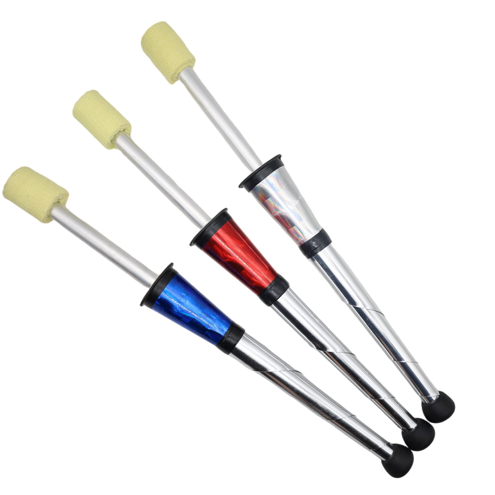 Fire Torch Juggling Club - Set di 3 pezzi, colore: Blu rosso argento