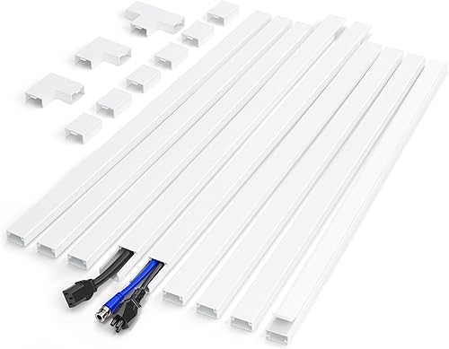 Miniatura 7 de Kit de pared para cubierta de cable, 157 pulgadas, cubiertas de alambre para cables, cable de TV para 1 cable grueso, protector de cable para TV de