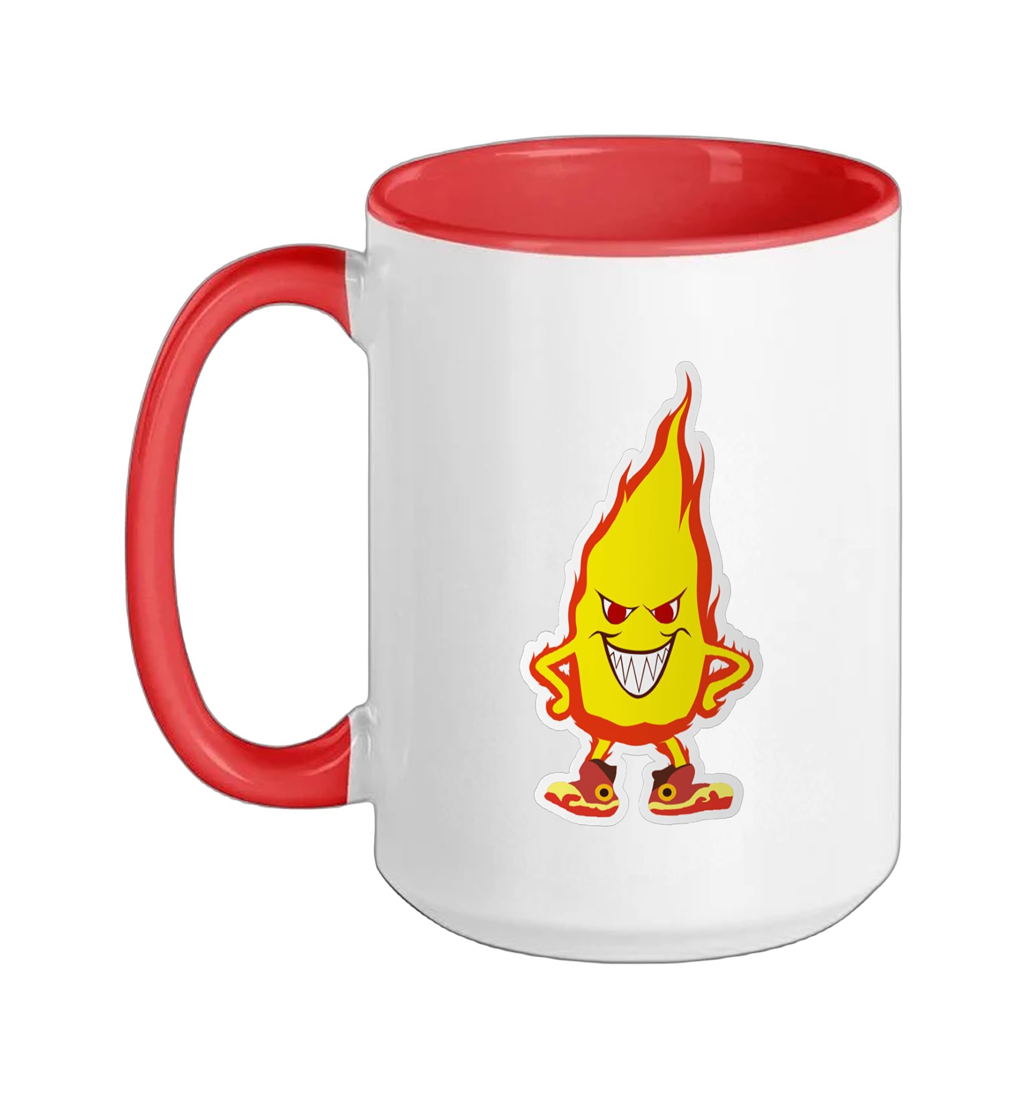 Mott-Regent Wildfire Ceramic Mug, Red/White, 15oz