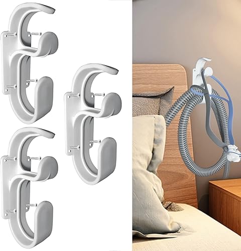 Miniatura 8 de Percha de manguera CPAP con función antidesenganche, gancho para máscara y soporte de tubo, organizador de suministros, evita enredos de manguera