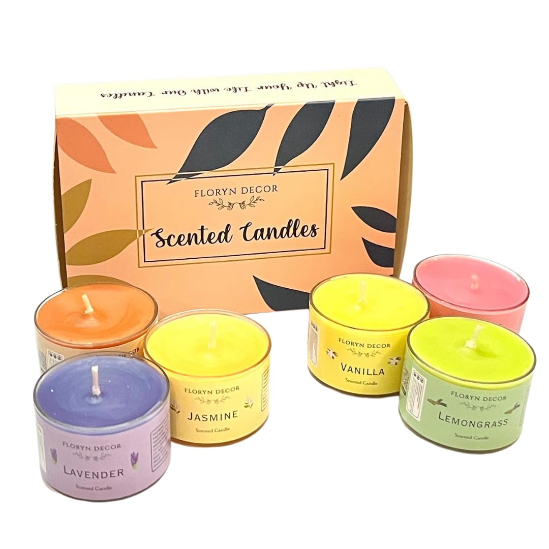 Floryn Decor Scented Candles Gift Set - 6 Fragrances -8 Floryn Decor Scented Candles Gift Set - 6 Fragrances -8