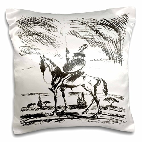 3dRose Don Quixote- Spanish, Literature, Novel, Fiction, Fictional Spanish, People, Man-Pillow Case, 16 by 16" (pc_78688_1)