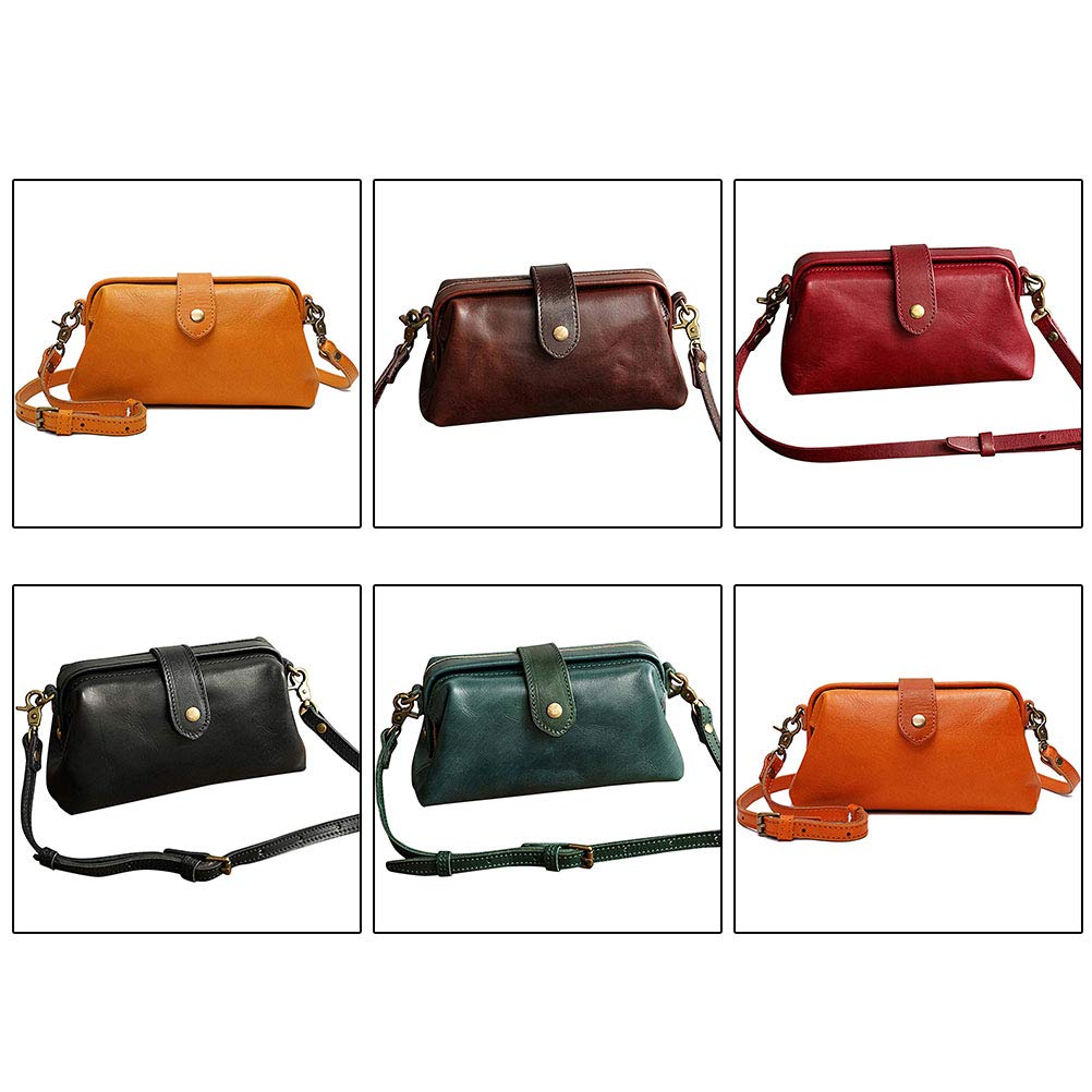 Retro handgefertigte Arzt-Tasche, Umhängetasche Damen, Vintage-Stil, Leder, Umhängetasche