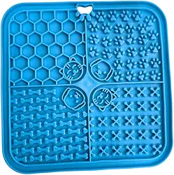 Tapete Lambe Lambe para Cães e Gatos, Brinquedo Interativo Antiansiedade, Estimulador de Alimentação Lenta, Silicone Verde (Azul)