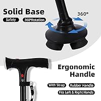 Vista 7 de Canehero Walking Cane，Smart Cane，Freedom Canes with Led Light and Emergency Alarm - Height Adjustable from 34.5 to 38.5 Inches, Suitable for The