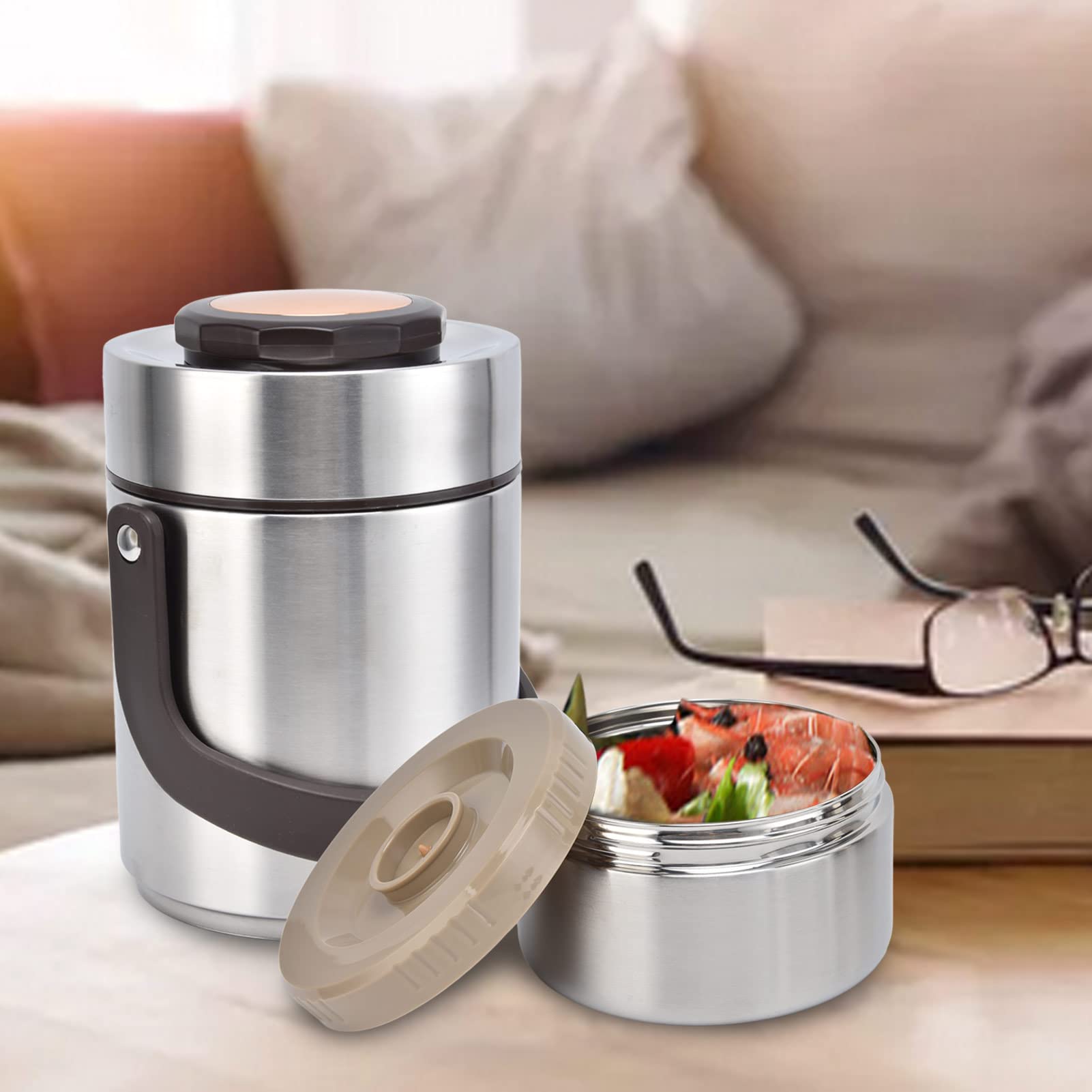 Fiambrera De Gran Capacidad De 1500 Ml, Fiambrera Al Vacío De Acero Inoxidable Contenedor De Alimentos Con Aislamiento Tarro De Comida Contenedor Portátil Fiambrera Con Aislamiento Para Adultos
