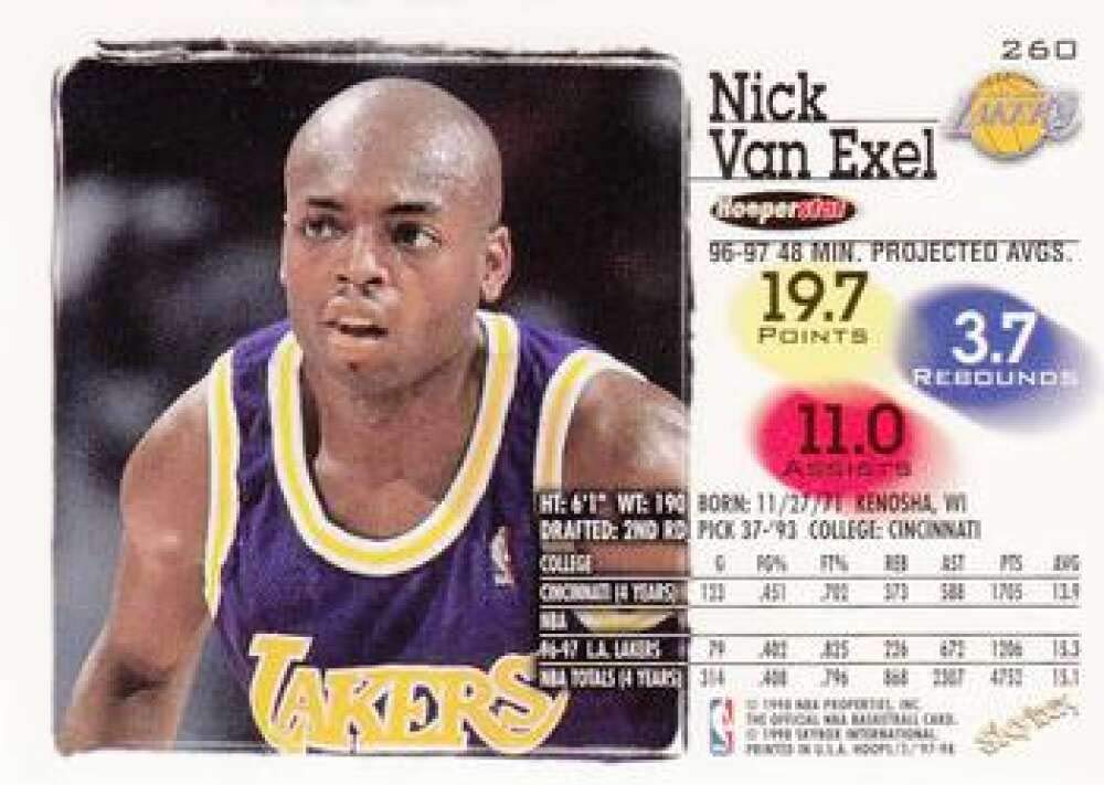 Amazon.com: 1997-98 NBA Hoops Series 2#260 Nick Van Exel Los
