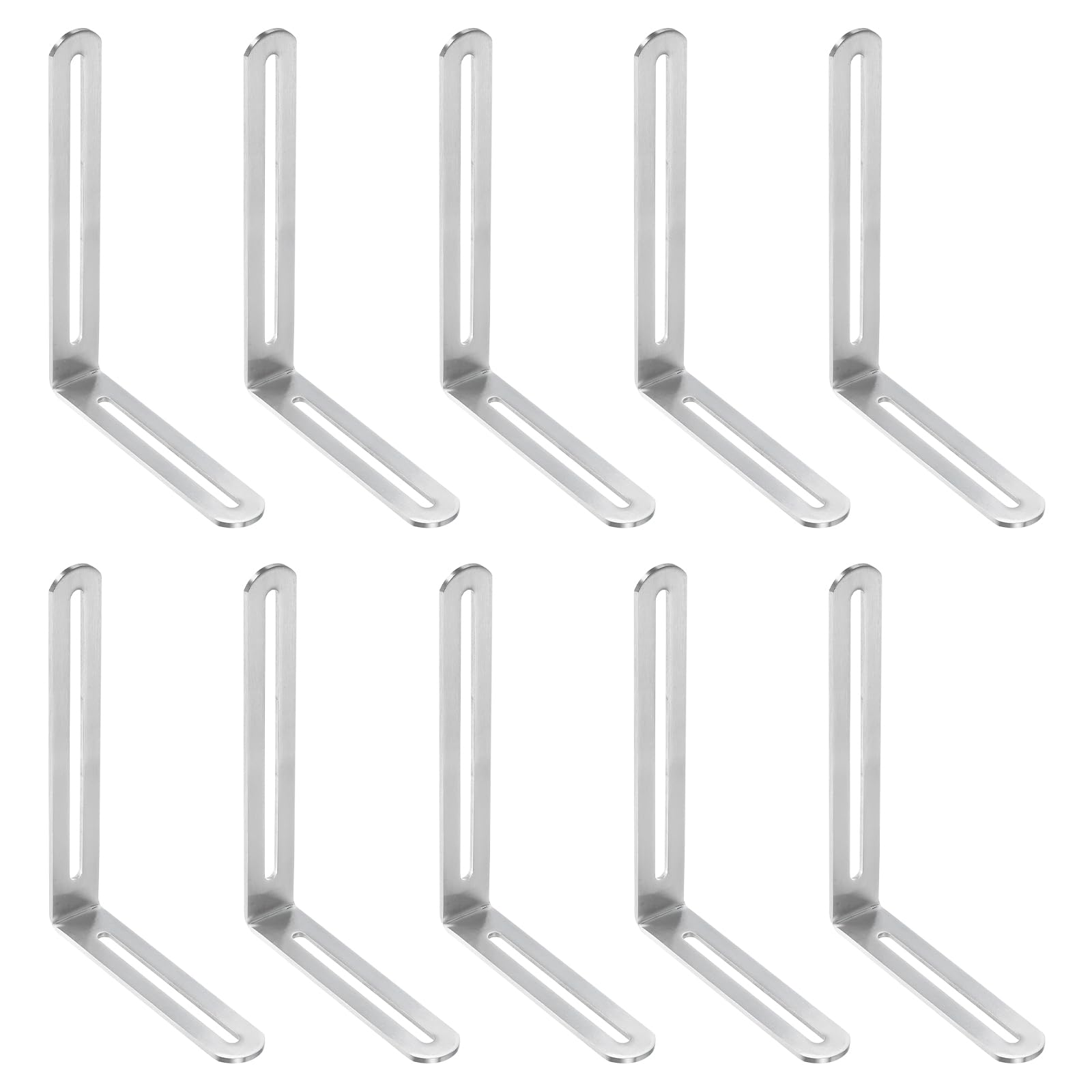 uxcell 20 soportes en forma de L, soportes de esquina de 6.5 x 4.72 x 0.95 pulgadas, soportes de ángulo recto para estantes de madera y muebles (165 x 120 x 24 mm, plateado)