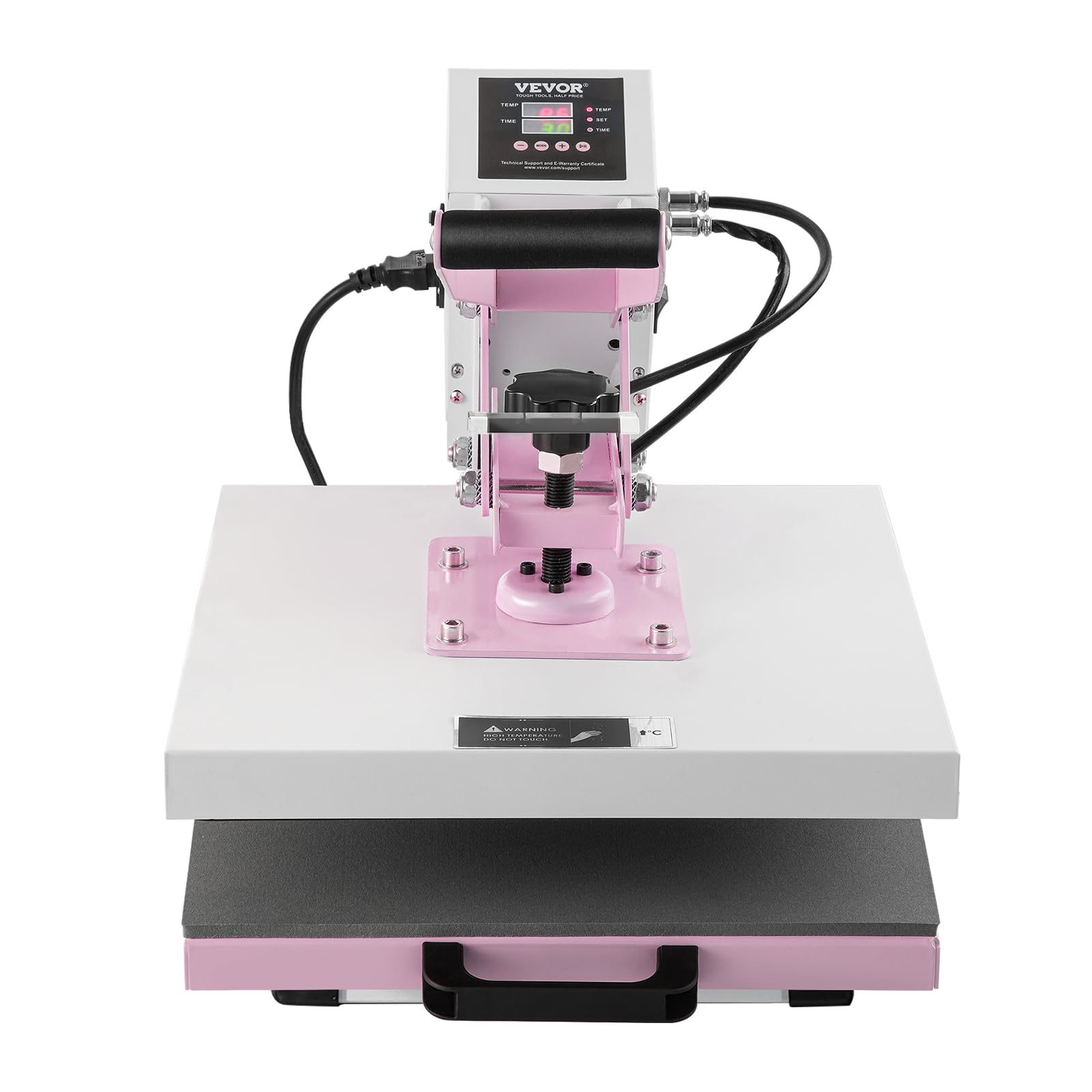 VEVOR Pressa a Caldo 380 x 380 mm Macchina per Pressatura a Caldo Digitale, Riscaldamento Rapido Uniforme, Cotone Isolante a 2 Strati, Macchina per Trasferimento Termico per Magliette/Cuscini, Rosa