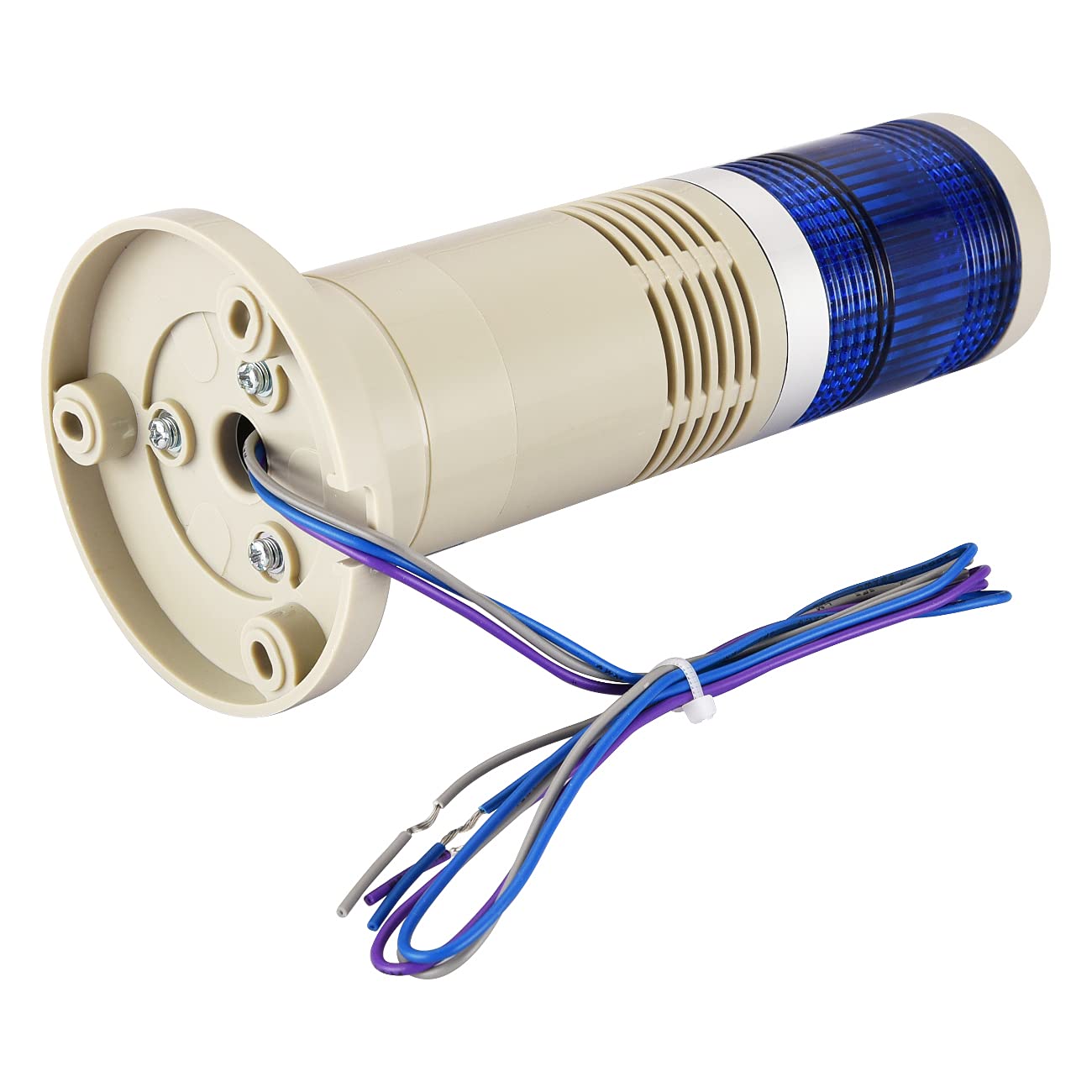 Heschen Lumière de colonne de tour de signal lumineux, 220VAC, Buzzer industriel, Lumière LED bleue, Avertissement d'alarme, Lumière continue