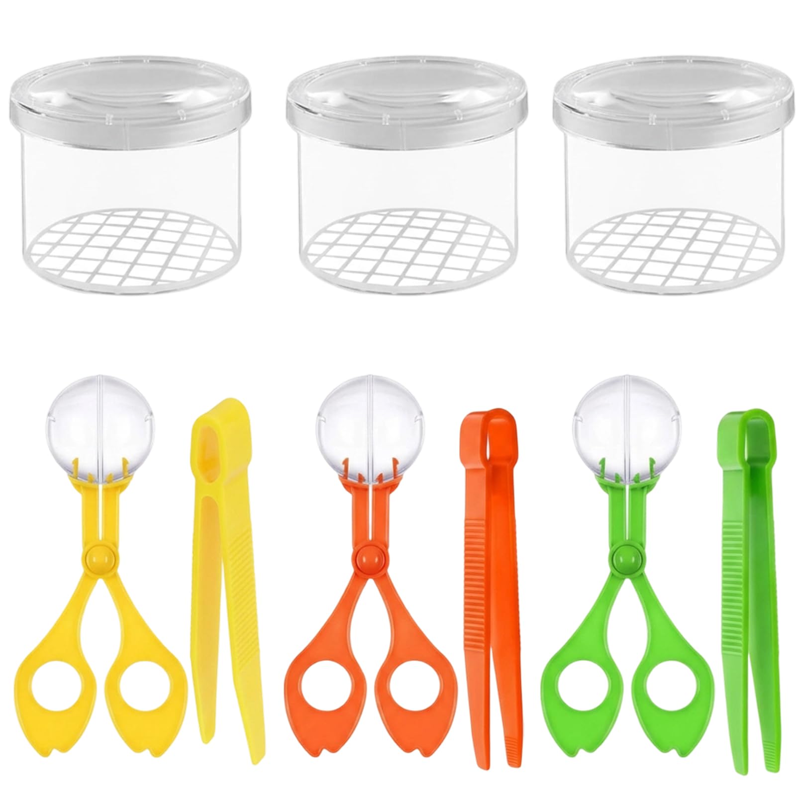 Bug Hunting Kits for Children, Outdoor Exploration Set with Bug Catcher and Bug Hotel, Three-Piece Insect Collection Tools in Green, Orange and Yellow Colours