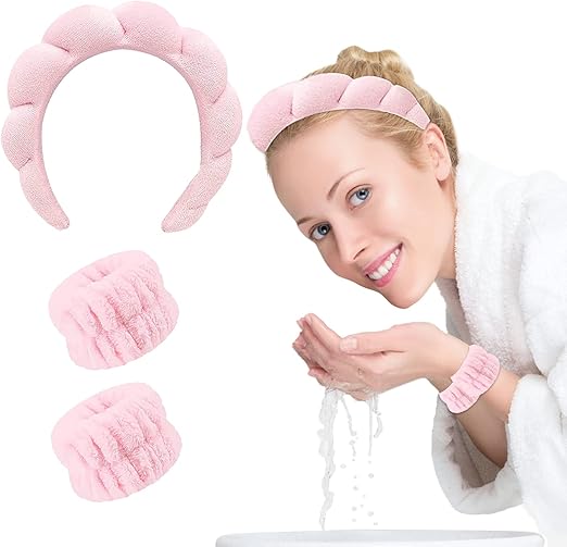 Spa Headband, Skincare Headband for Washing Face, Spa Bubble Headband