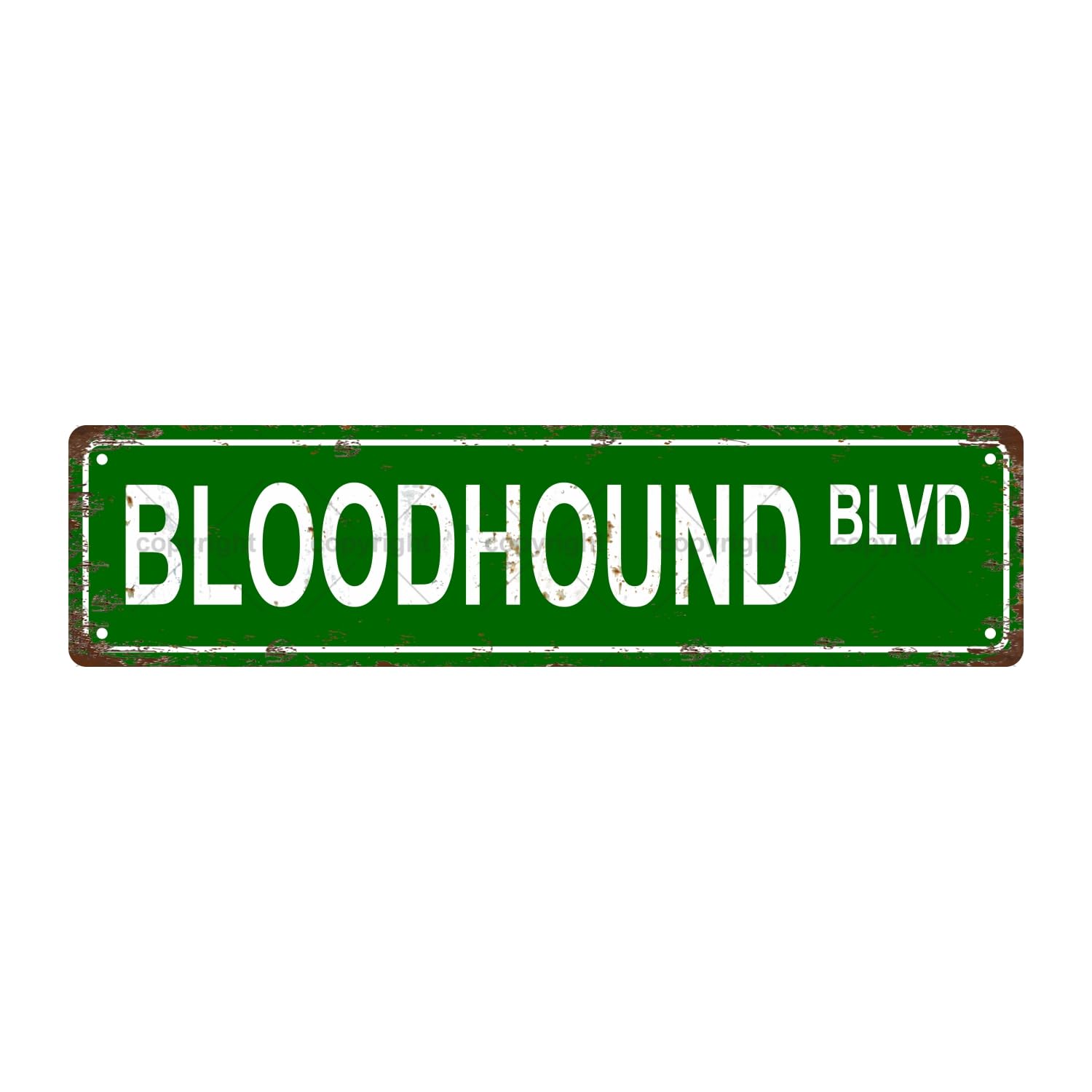 Bloodhound BLVD Dog Metal Tin Street Sign Bar Cafe Garage Cave Home Room Wall Bathroom Farmhouse Garden Porch Patio Decor,4x16 Inch