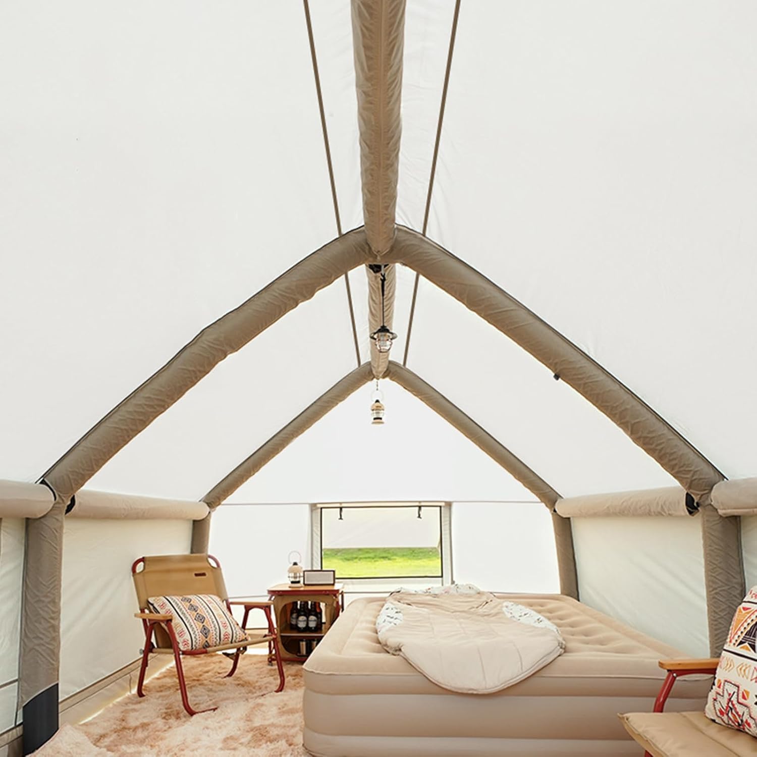 Tente Gonflable XXL 8 Personnes – 385x260x200 Cm, 4 Saisons, Imperméable 3000mm, Avec Pompe – Camping Familial, Glamping