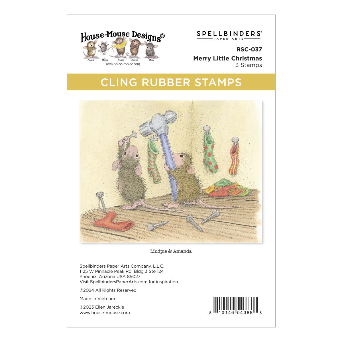 Spellbinders House Mouse Cling Rubber Stamp-Merry Little Christmas