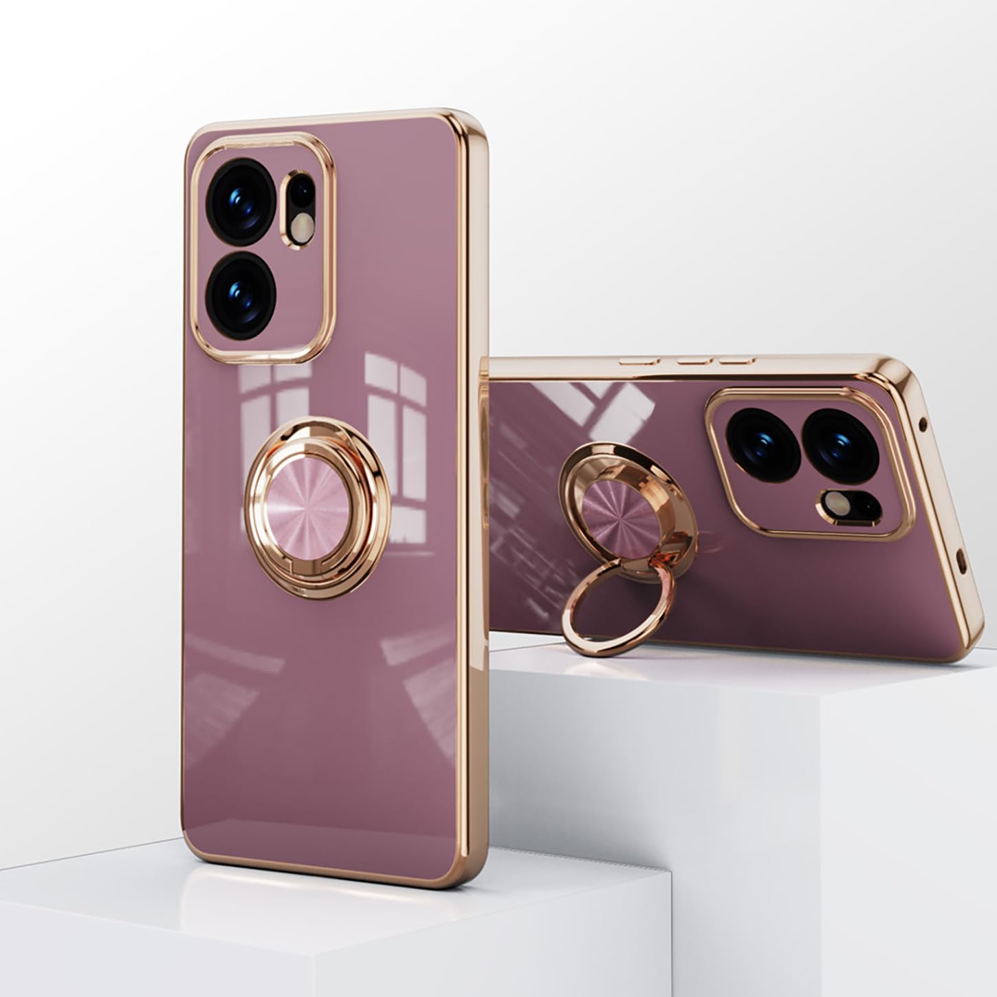 ILING Trasparente Cover per OPPO Reno 13 FS (OPPO Reno 13F 5G/4G), 360°Complète Protection Antiurto Custodia con Protezione Schermo Integrata, Ultra Sottile Hard PC Silicone TPU Bumper Caso (Nero