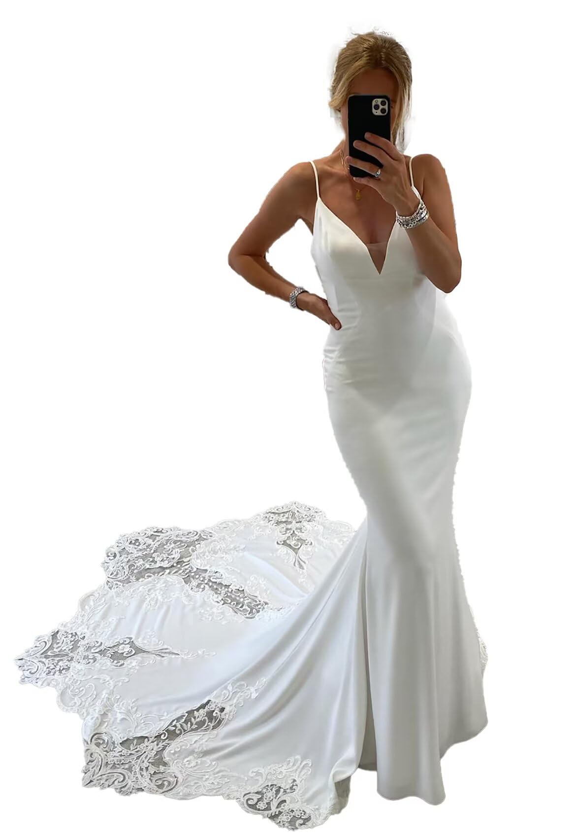 Beach Mermaid Wedding Dresses for Bride 2025 Lace Appliques Tulle Boho Bride Dress with Train
