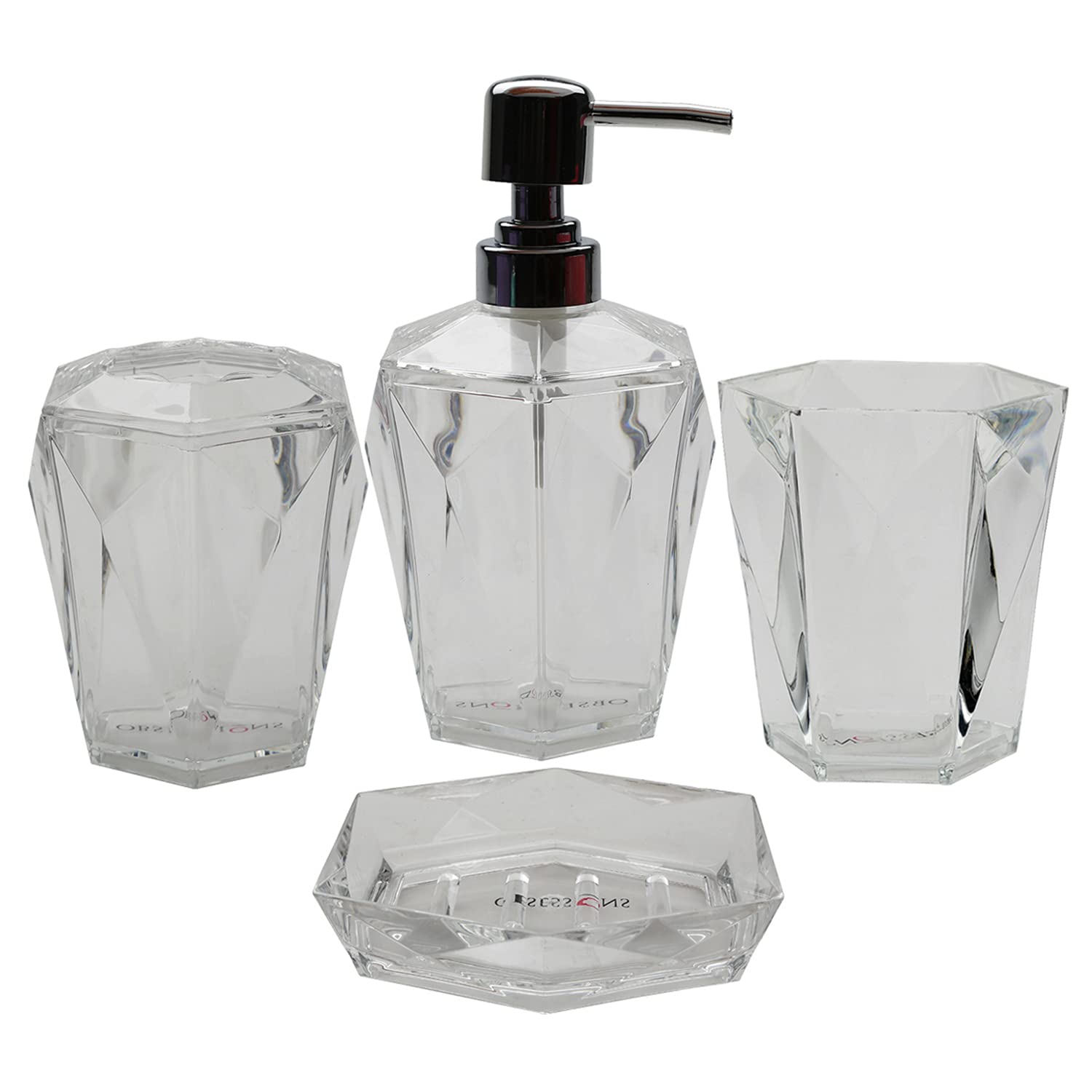 Obsessions Agua Crystal 4Pcs Bathroom Set_Transparent