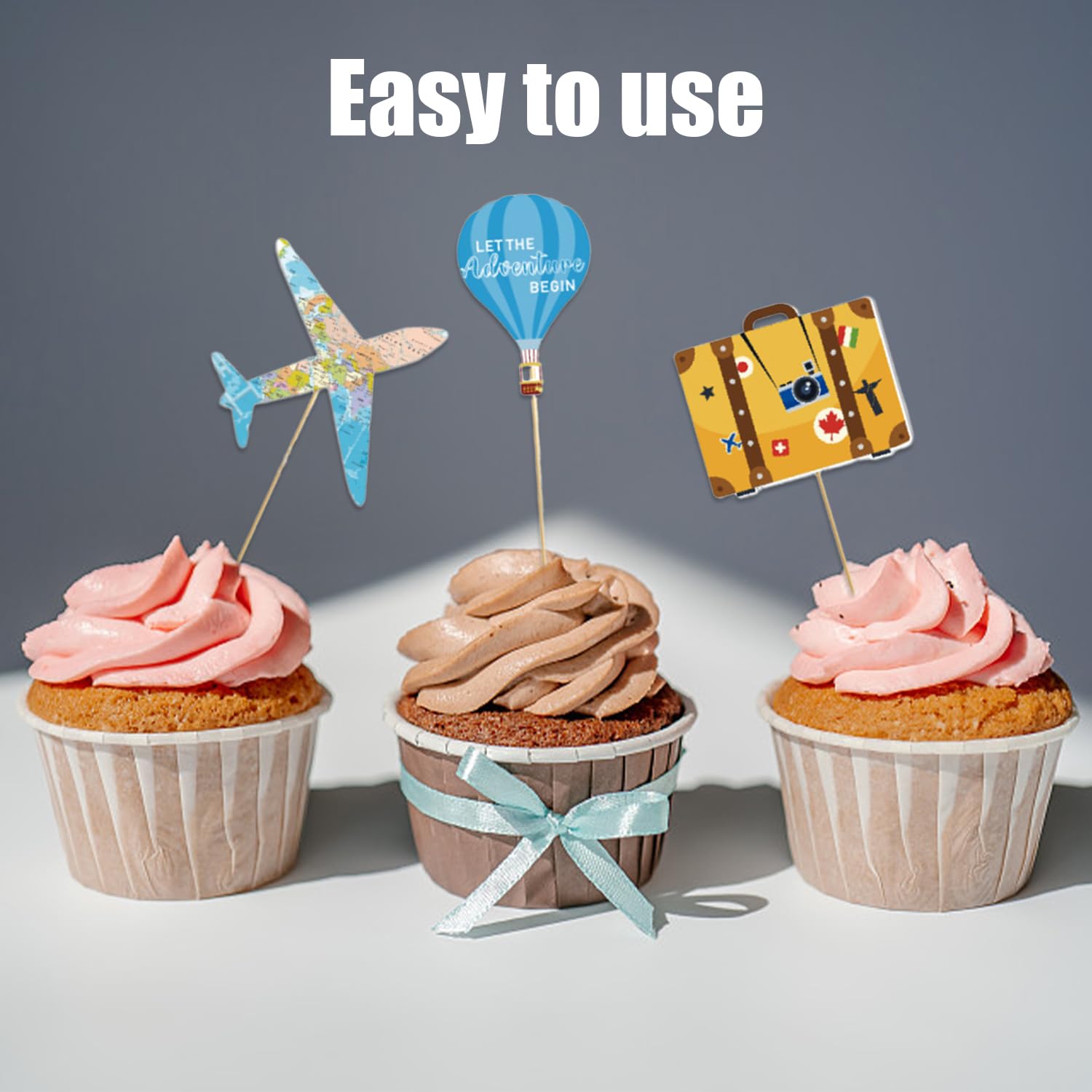 20-teiliges Kuchen-Deko-Set Reise-Thema – Mit Flaggen, Spiralen & Karten Für Babyparty