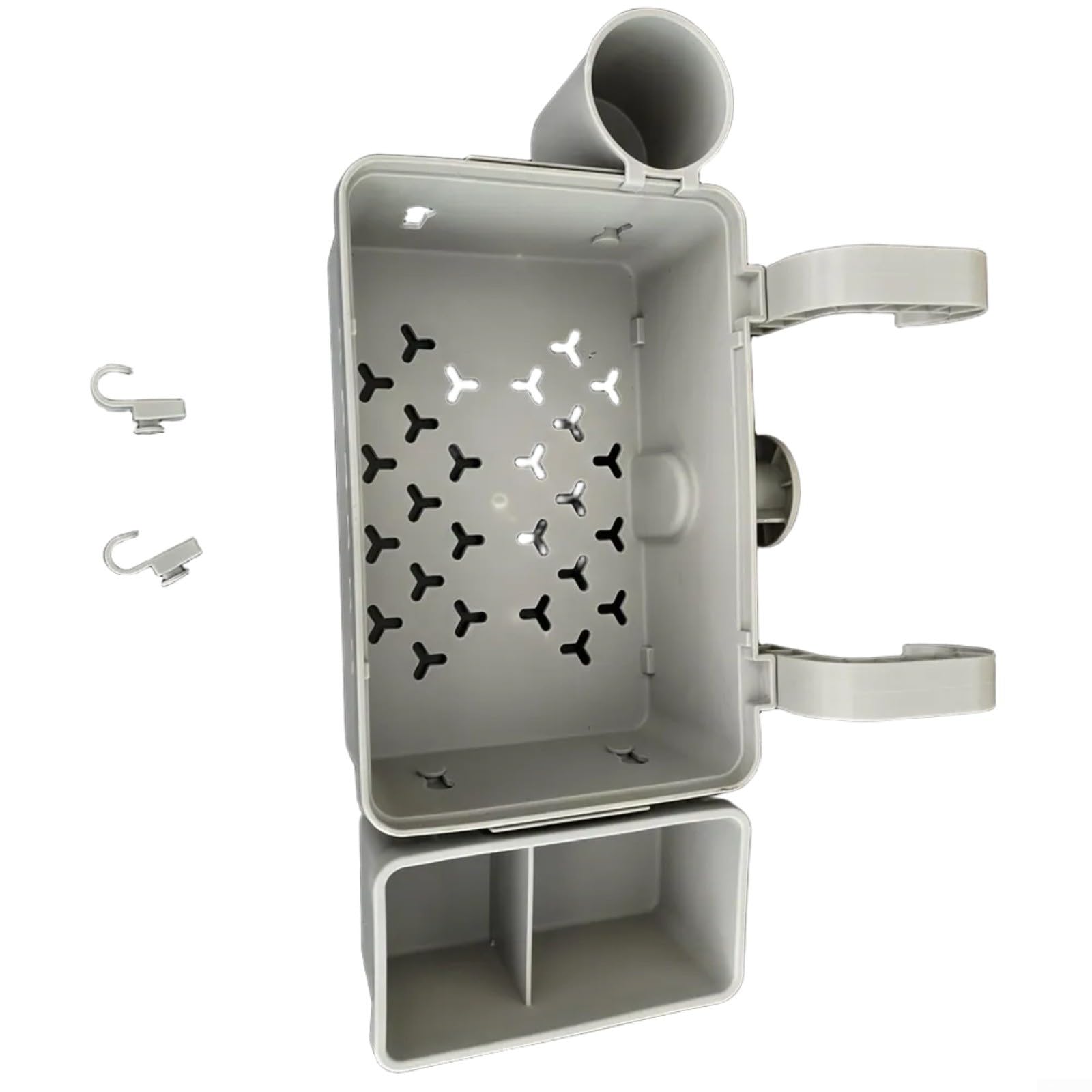 Organizador de almacenamiento de piscina con soporte para bebidas, soporte lateral, contenedor de accesorios de natación, resistente a la intemperie, gris (una taza)