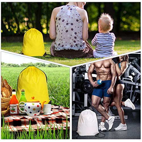 Gymtas met trekkoord, cinch-tassen, opbergzak voor buiten op reis voor picknick, feesttassen, cadeauzakjes met trekkoord, 10 stuks - Image 7