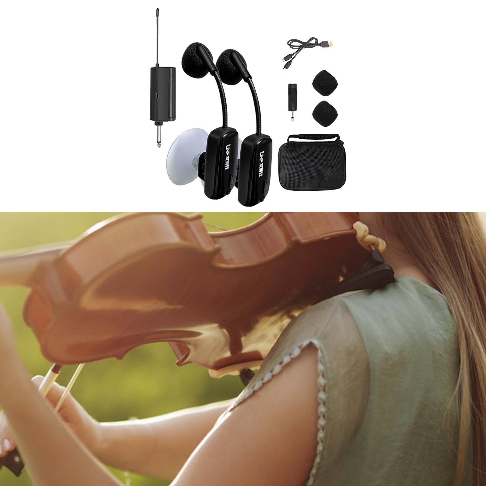Perfeclan adaptateur micro à ventouse portable pour guitare acoustique piano guzheng ensemble 2 pièces